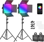 Kit de 2 lámpara Neewer LED- NL660 APP RGB, Pedestales y Estuche