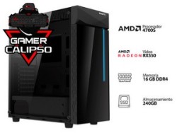 PC Gamer Calipso XI-VI: Video Radeon RX550, Procesador AMD 4700S (hasta 4.0 GHz), Memoria de 16GB DDR4, SSD de 240GB, S.O. No in