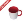 TAZA BLANCA INTERIOR Y ASA ROJA 11 OZ