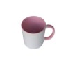 TAZA BLANCA INTERIOR Y ASA ROSA 11 OZ