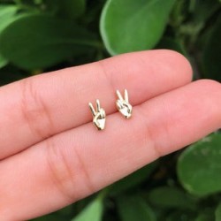 Aretes Paz y Amor Chapa de Oro Az254