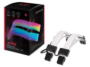 Cable de Extensión GPU de 8 pines (6+2), XPG para tarjeta de video, iluminación ARGB, dos alargadores incluidos, funda de fibra 