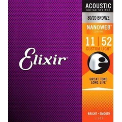 Juego De Cuerdas Para Guitarra Acustica Elixir NANOWEB