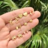 Aretes Medio Sol Chapa de Oro Az240