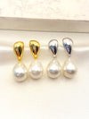 Arete Gota Perla Acero