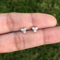 Aretes Trebol Chapa de Oro Az57
