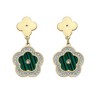 Aretes Trebol Dorado.Verde Acero Inox  1X5
