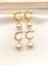 Arracada Twist Perla Acero