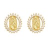 Aretes Virgen Guadalupe Pequeña Chapa de Oro 1S1