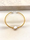 Pulsera Aro 3 Perlas Acero