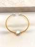 Pulsera Aro 3 Perlas Acero