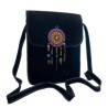 Bolsa de gamuza cruzada hecha a mano color negro