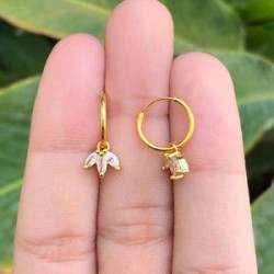 Aretes Zirconias Chapa de Oro Az136