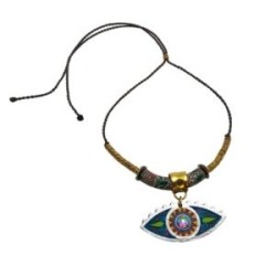 Collar largo ajustable Ojo hecho a mano mexican boho