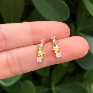 Aretes Zirconias Chapa de Oro AZ52