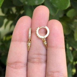 Aretes Zirconias Chapa De Oro AZ81
