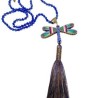 Collar largo Libélula hecho a mano pieza única mexican boho azul