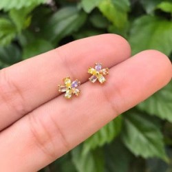 Aretes Zirconias Dulces Chapa de Oro Az197