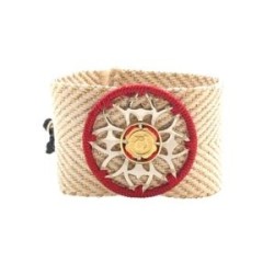 Pulsera ancha chakra “Muladara” color rojo