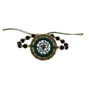 Pulsera con atrapasueños tejido a mano