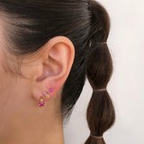 Aretes Zirconias Magenta Chapa de Oro AZ210
