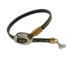 Pulsera de piel con palabras color negro y broche ajustable