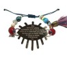 Pulsera de placa ajustable con decreto color plata (ojo)