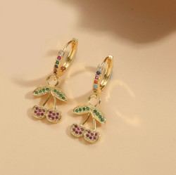 Arracadas Cereza Chapa de Oro 2i3