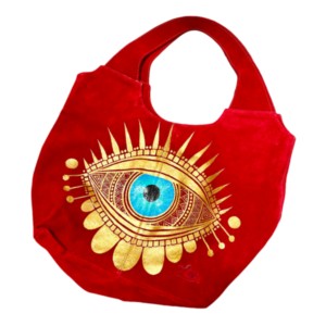 Bolsa de Gamuza con OJO pintado a mano
