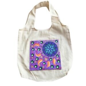 Bolsa de manta con atrapasueños pintado a mano