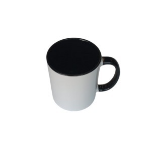 TAZA BLANCA INTERIOR Y ASA NEGRA 11 OZ