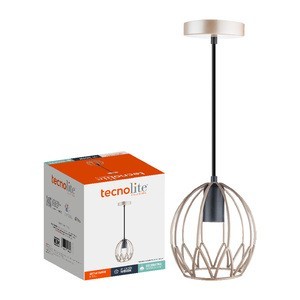 LAMPARA DECORATIVA COLGANTE E27 1 LUZ DOR 100-240V KITAL I NO INCLUYE FOCO