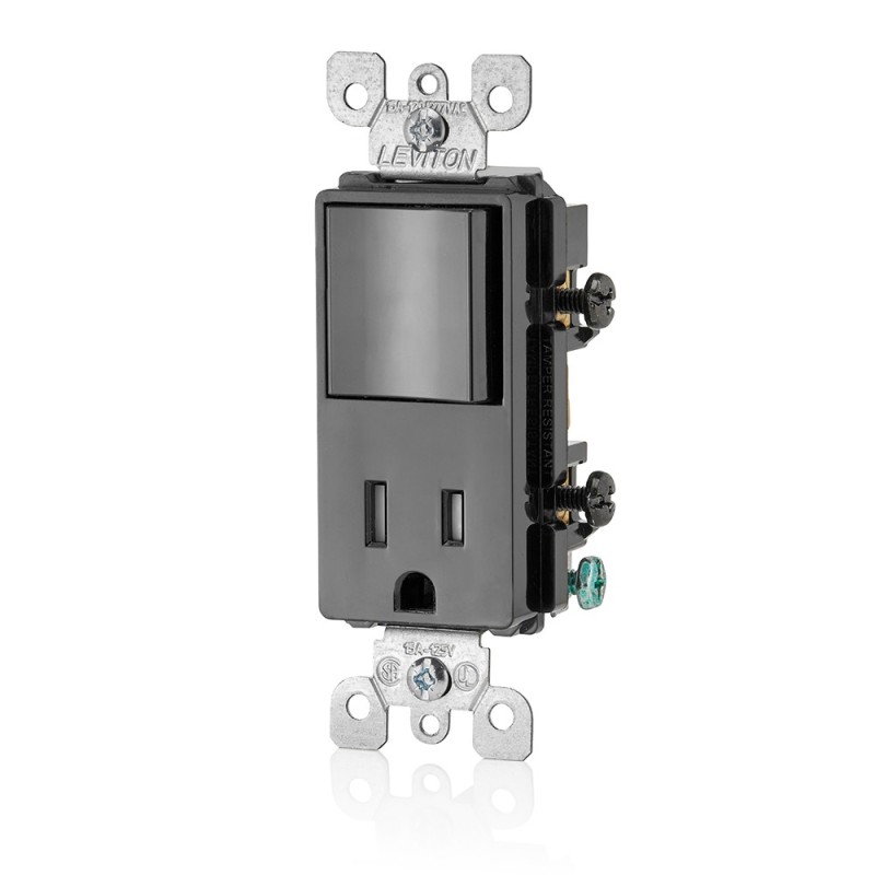 APAGADOR DECORA COMBINADO 15A 125V NEGRO