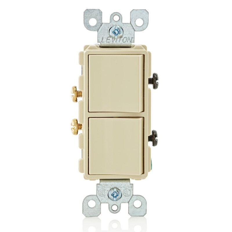 APAGADOR DECORA DOBLE 15A 120/277V MARFIL