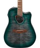 Ibanez Guitarra Electroacústica Gris Transparente/Sombreado Verde Esmeralda ALT30FM-EDB, Serie Altstar