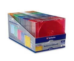 Cajas Delgadas Verbatim Almacenamiento para CD/DVD 5 Colores 94178