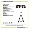 Dj Stand 4 Luces Rgbw 4 En 1 Par 64 Dmx Pedestal Luz Dj