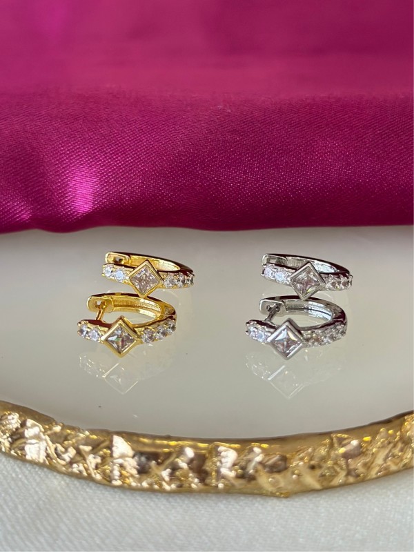 Aretes rombo zirconia C127