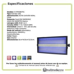 Estrobo 216 Leds Smd Blanco 144 Leds Rgb 3 En 1 Dmx 170w