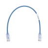 CABLE DE PARCHEO PANDUIT TX6, UTP CAT6, DIÁMETRO REDUCIDO (28AWG), COLOR AZUL, 1FT, UTP28SP1BU