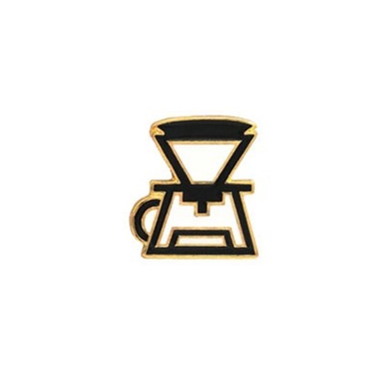 Pin en Forma de Cafetera de Goteo Negra - Accesorio para Amantes del Café