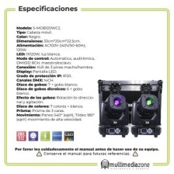 Set Cabeza Movil 120w Beam Gobos Doble Prisma Case