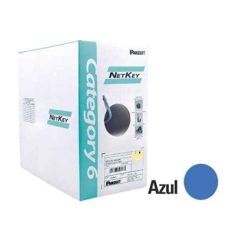 BOBINA DE CABLE PANDUIT UTP 305 M DE COBRE, NETKEY, REELEX, AZUL, CATEGORÍA 6 (24 AWG), 1000MBPS, PVC (CM), DE 4 PARES, NUC6C04B
