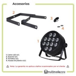 Cañon Led 12x12w Dmx Rgb Par 64 Ultravioleta Luz Negra S-PAR12UV