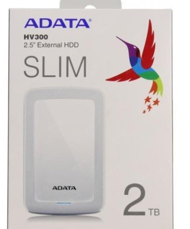 DISCO DURO ADATA 2TB HV300 SLIM BLANCO 3.1 AHV300-2TU31-CWH