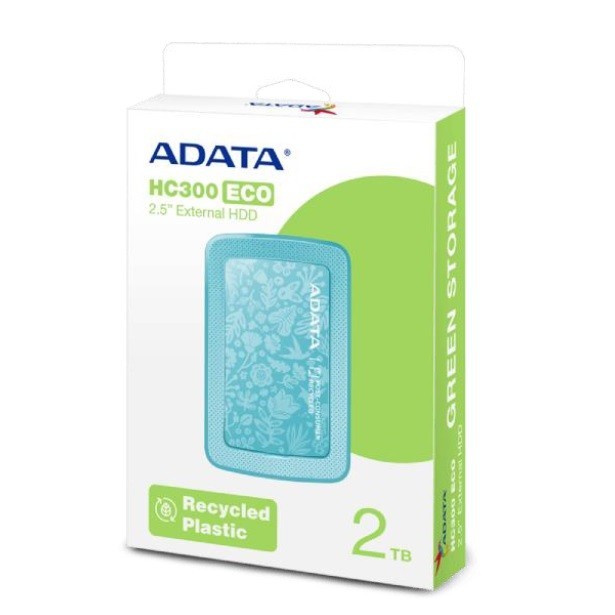 DISCO DURO EXTERNO ADATA HC300 2TB 32 USB GEN 1 VERDE AQUA AHC300E 2TU31 CGN