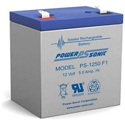 BATERÍA DE RESPALDO POWER SONIC PS-1250-F1, 12V, 5AH, PARA ALARMAS DE INCENDIO/CONTROL DE ACCESO/INTRUSIÓN/VIDEOVIGILANCIA/TERMI