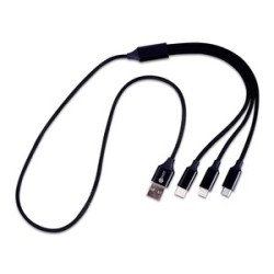 Cable Cargador Select Power / 1.2 m / Micro USB / Tipo C / Lightning / Negro