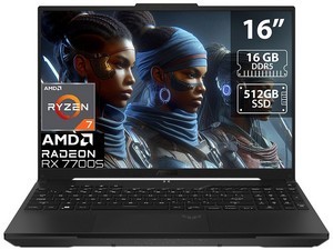 Laptop Gamer ASUS TUF Gaming A16: Procesador AMD Ryzen 7 7735HS (hasta 4.75 GHz), Memoria de 16GB DDR5, SSD de 512GB, Pantalla d