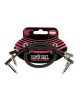 Ernie Ball Cables Estéreo Flat Ribbon 6405 Negro 0.3048 Mts. Angulado/Angulado, 2 Piezas